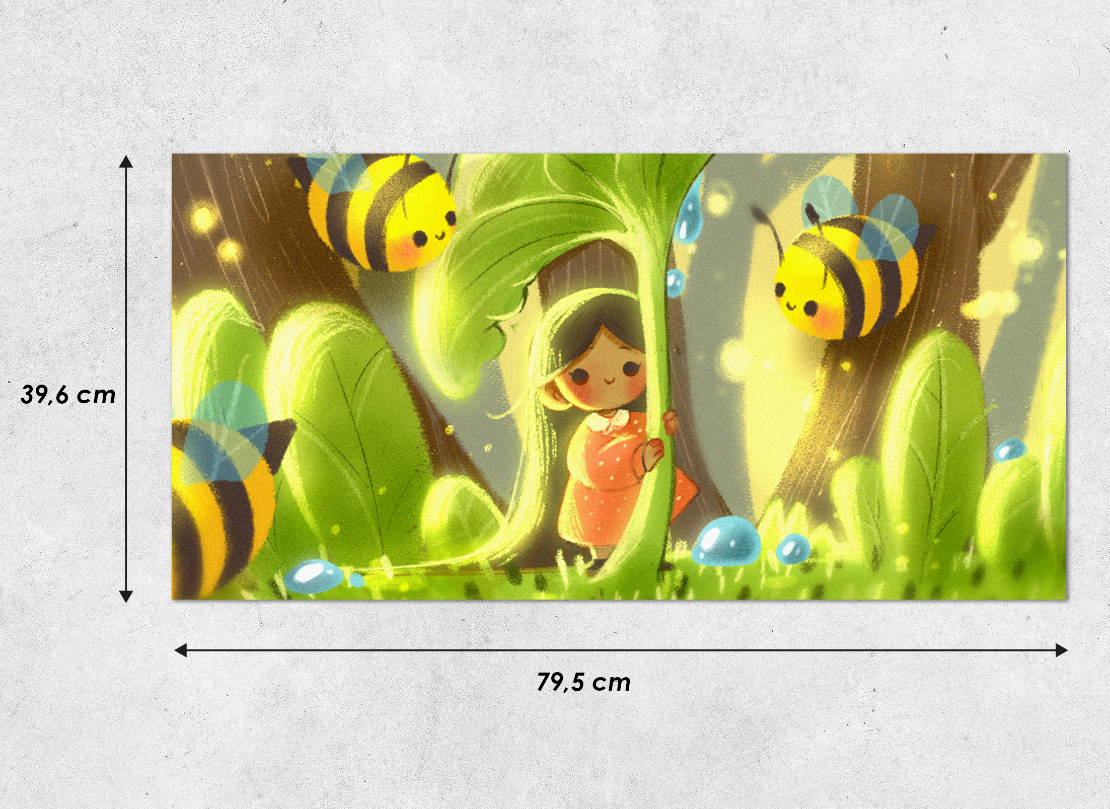 Bees and Girl - Elisa Leoni | Gaming mouse pad XL